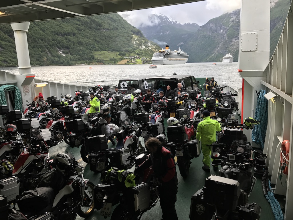 motorcycles on ferry