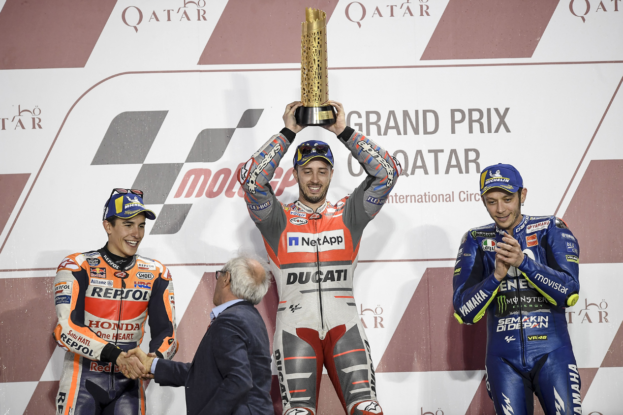 2018 Qatar MotoGP podium