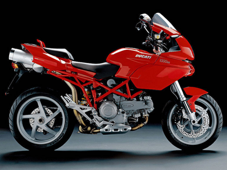 red 2006 ducati motorbike