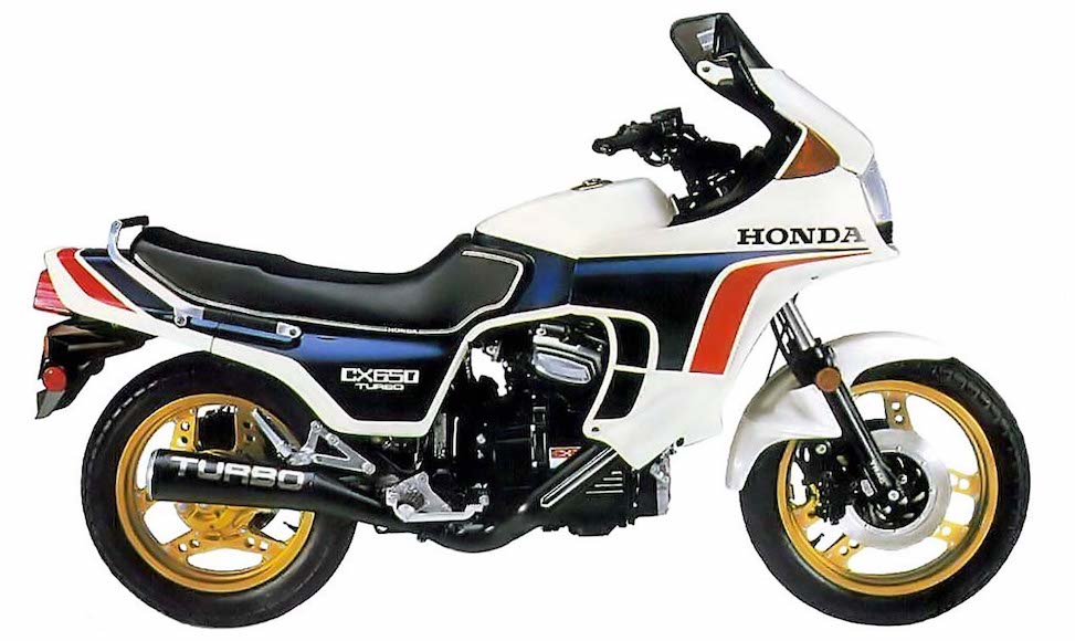 honda white cx650 turbo motorbike 